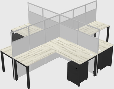 Shared l-shaped cubicles