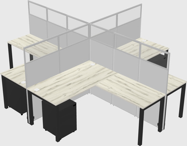 Shared l-shaped cubicles