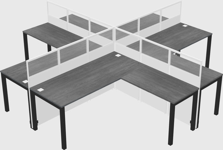 Shared l-shaped cubicles