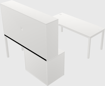 U-shaped desk + cabinet