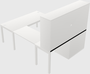 U-shaped desk + cabinet