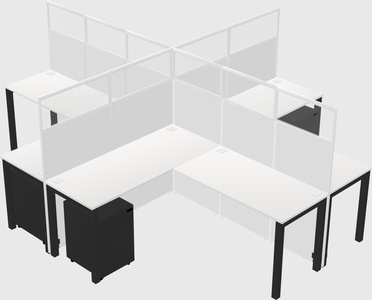 Shared l-shaped cubicles