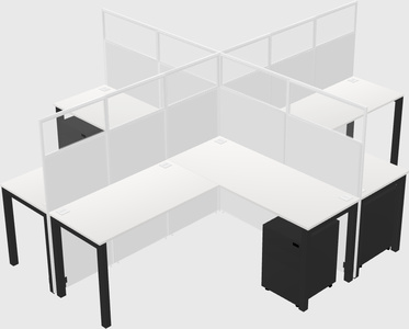 Shared l-shaped cubicles