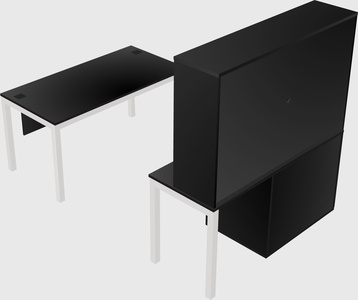 Parallel desk + cabinet