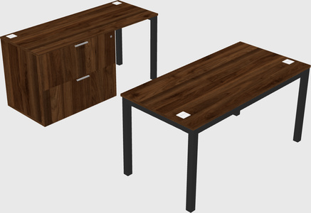 Parallel desk + file cabinet