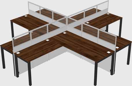 Shared l-shaped cubicles