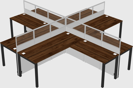 Shared l-shaped cubicles
