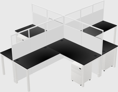Shared l-shaped cubicles
