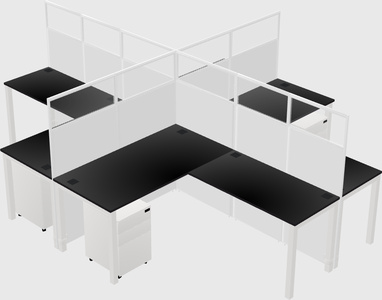 Shared l-shaped cubicles