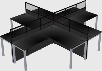 Shared l-shaped cubicles
