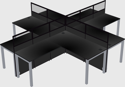 Shared l-shaped cubicles