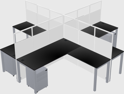 Shared l-shaped cubicles