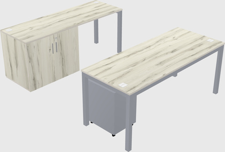 Parallel desk + cabinet
