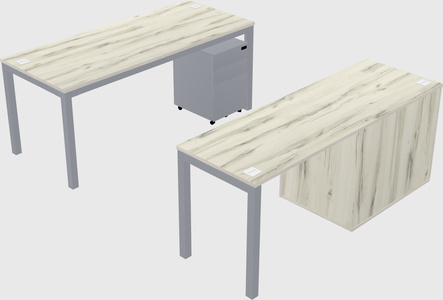Parallel desk + cabinet
