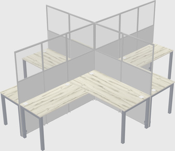 Shared l-shaped cubicles