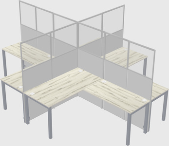 Shared l-shaped cubicles