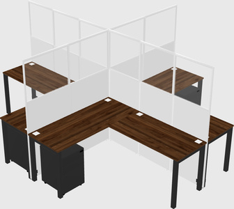Shared l-shaped cubicles