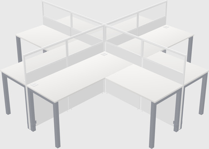 Shared l-shaped cubicles