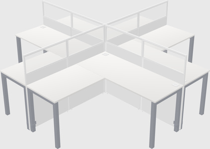 Shared l-shaped cubicles