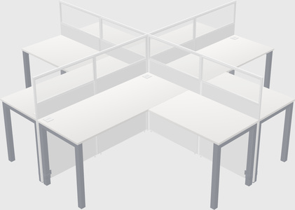 Shared l-shaped cubicles