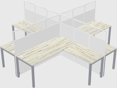 Shared l-shaped cubicles