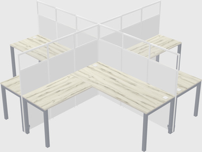 Shared l-shaped cubicles