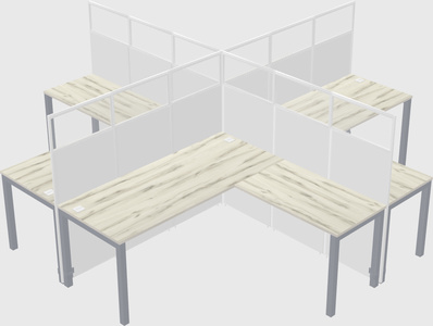 Shared l-shaped cubicles