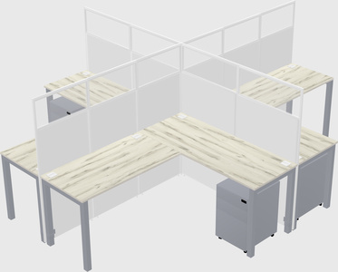 Shared l-shaped cubicles
