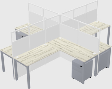 Shared l-shaped cubicles