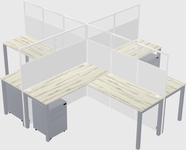 Shared l-shaped cubicles