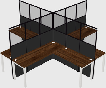Shared l-shaped cubicles