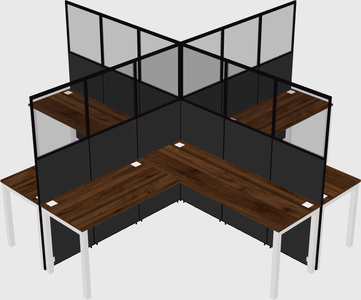 Shared l-shaped cubicles
