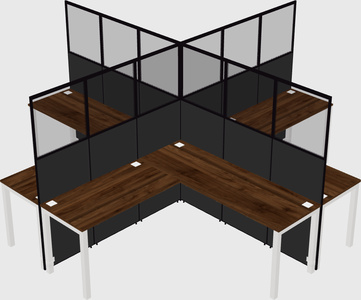 Shared l-shaped cubicles