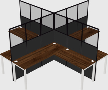 Shared l-shaped cubicles
