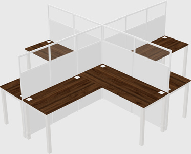 Shared l-shaped cubicles