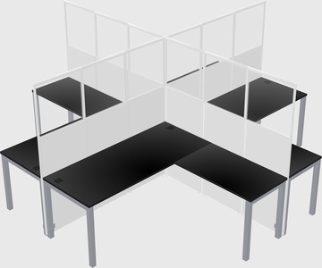 Shared l-shaped cubicles
