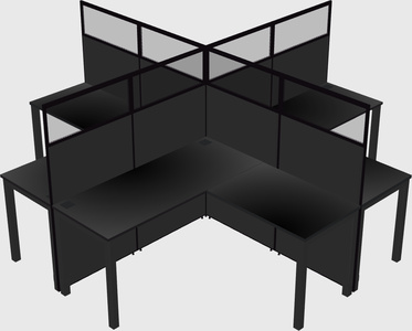 Shared l-shaped cubicles
