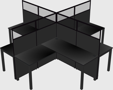 Shared l-shaped cubicles