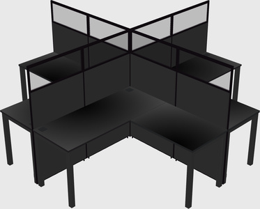 Shared l-shaped cubicles