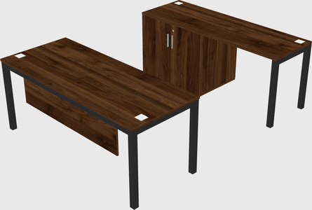 Parallel desk + cabinet