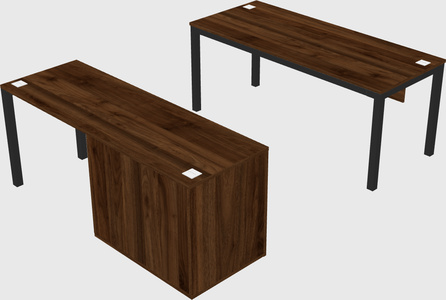 Parallel desk + cabinet