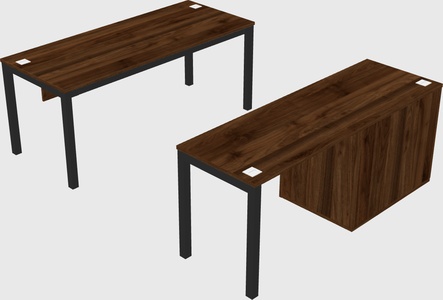 Parallel desk + cabinet