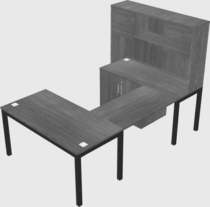 U-shaped desk + cabinet