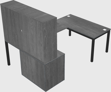 U-shaped desk + cabinet