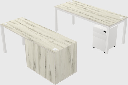 Parallel desk + file cabinet