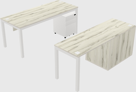 Parallel desk + file cabinet
