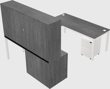 U-shaped desk + cabinet