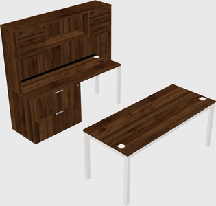 Parallel desk + file cabinet