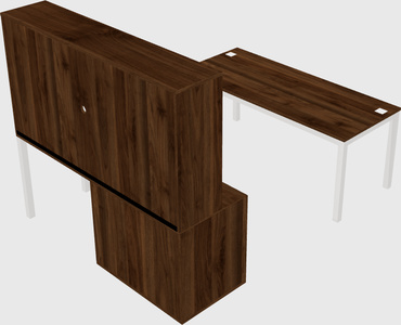 Parallel desk + file cabinet