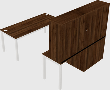 Parallel desk + file cabinet